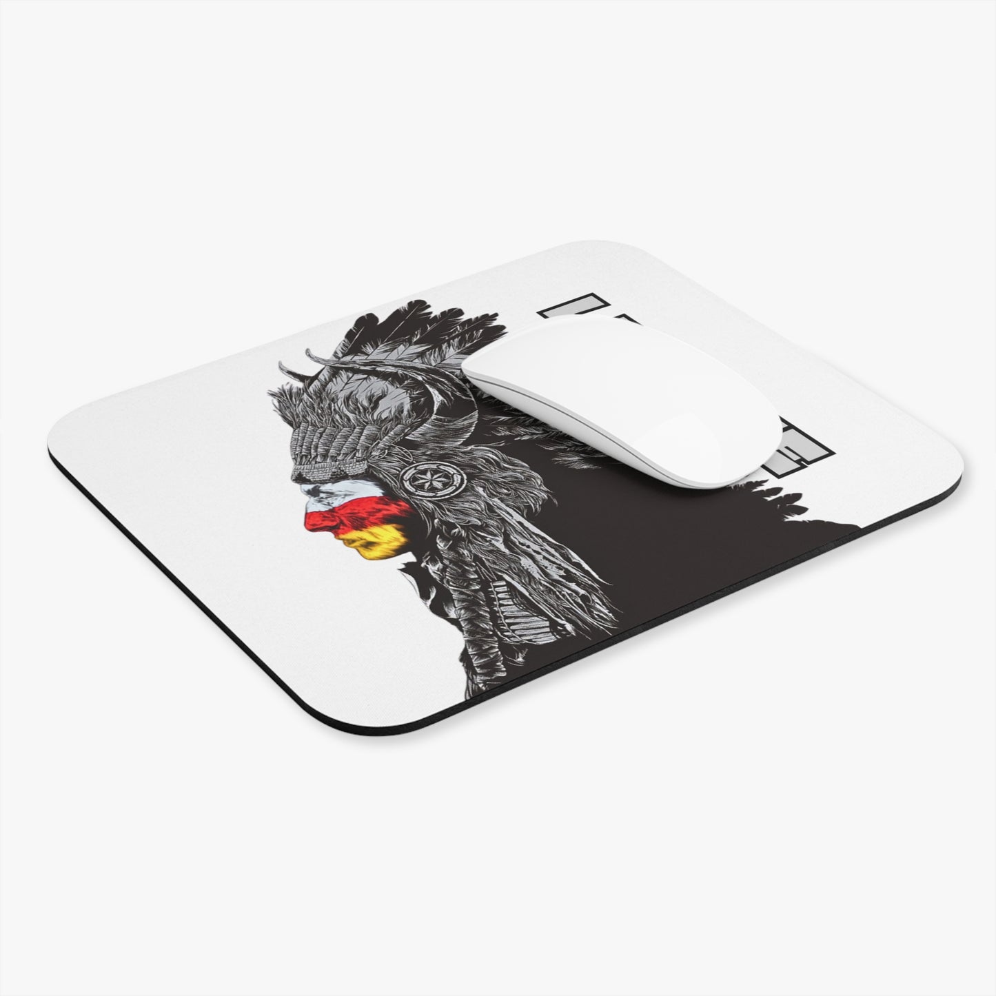 Lumbee Indian Chief Mouse Pad | White
