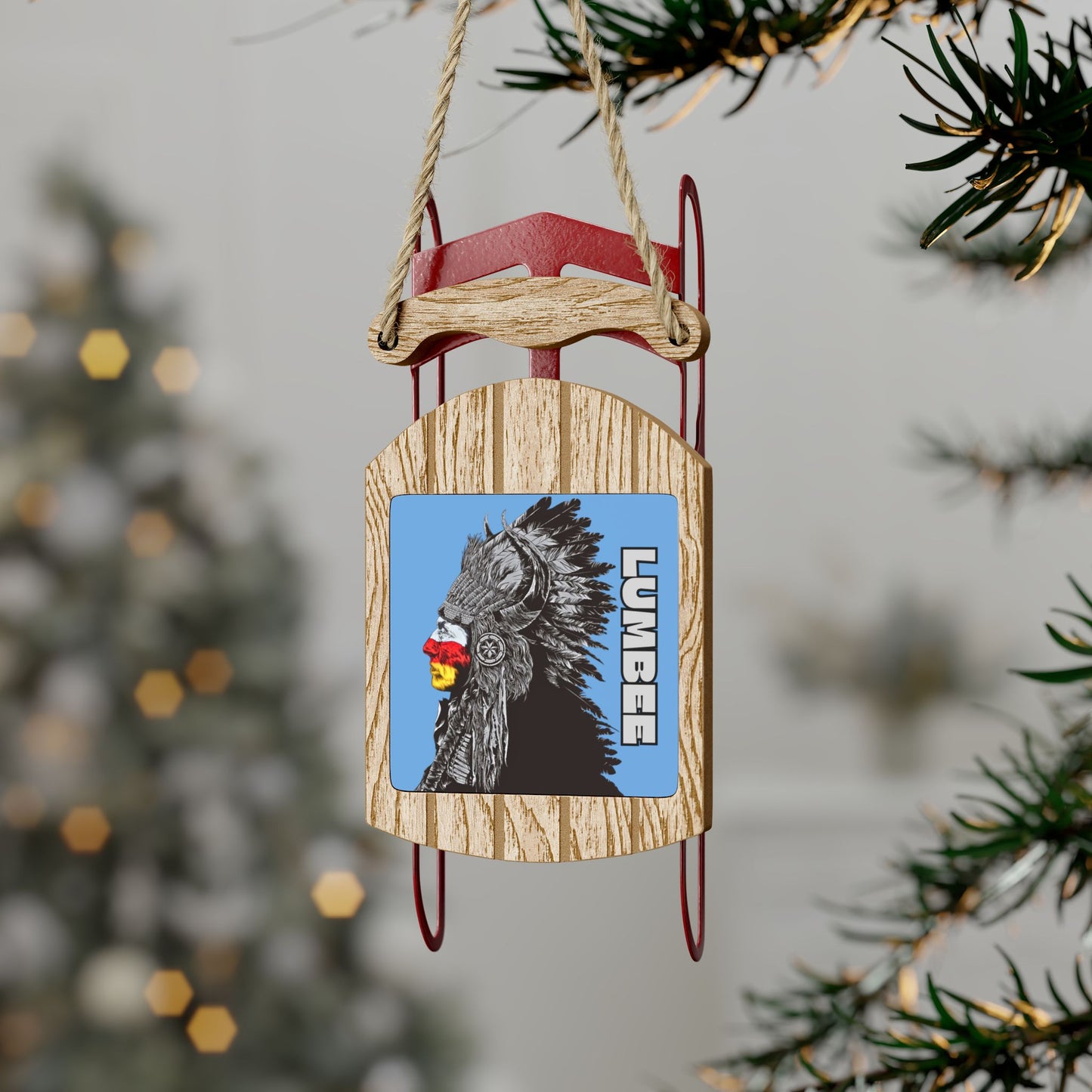 910 Indian Chief Sled Ornaments | Carolina Blue